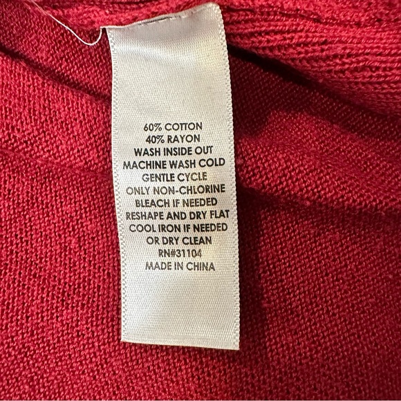 Crown & Ivy Curvy Women's Sweater Red Cowl Neck Size 2X - Picture 8 of 8